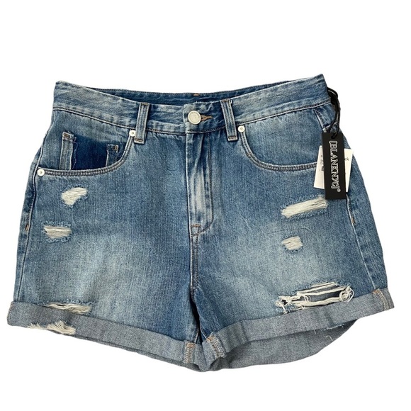 Blank NYC Loose Fit cuffed hems Distressed Denim Women's Shorts - Size 26 - Picture 1 of 8